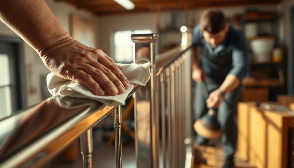 step-by-step rail cleaning