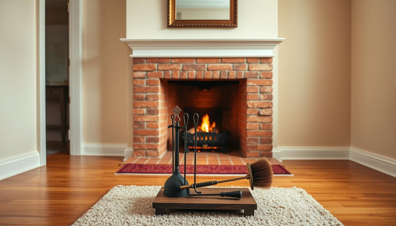 · clean around fireplace